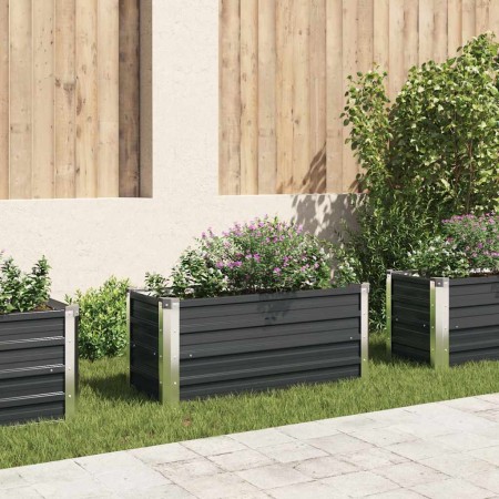Arriate de acero galvanizado gris antracita 100x40x45 cm en Macetas y jardineras | Comprar online en Foru.es