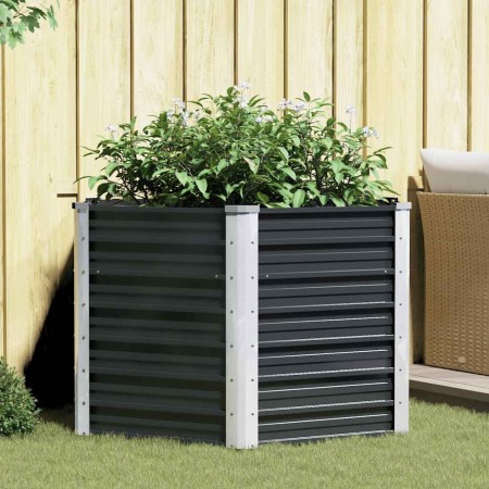 Arriate de acero galvanizado gris antracita 129x129x77 cm en Macetas y jardineras | Comprar online en Foru.es