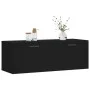 Armario de pared madera de ingeniería negro 100x36,5x35 cm de vidaXL, Taquillas y armarios de almacenamiento - Ref: Foro24-83...