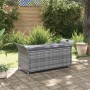 Banco con almacenaje con cojín ratán sintético gris 138 cm en Bancos de jardín | Comprar online en Foru.es