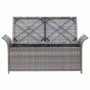 Banco con almacenaje con cojín ratán sintético gris 138 cm en Bancos de jardín | Comprar online en Foru.es