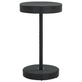 Mesa de jardín de ratán sintético negro 60,5x106 cm en Mesas de jardín | Comprar online en Foru.es