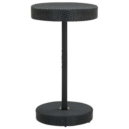 Mesa de jardín de ratán sintético negro 60,5x106 cm en Mesas de jardín | Comprar online en Foru.es
