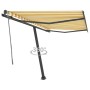 Toldo de pie automático amarillo y blanco 350x250 cm en Toldos | Comprar online en Foru.es