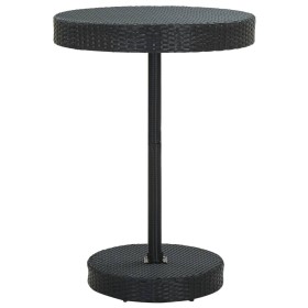 Mesa de jardín de ratán sintético negro 75,5x106 cm en Mesas de jardín | Comprar online en Foru.es