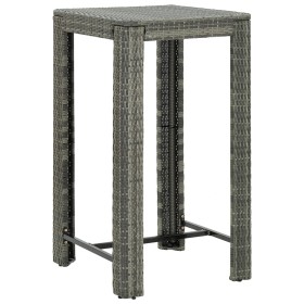 Mesa alta para jardín ratán sintético gris 60,5x60,5x110,5 cm en Mesas de jardín | Comprar online en Foru.es