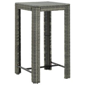 Mesa alta para jardín ratán sintético gris 60,5x60,5x110,5 cm en Mesas de jardín | Comprar online en Foru.es