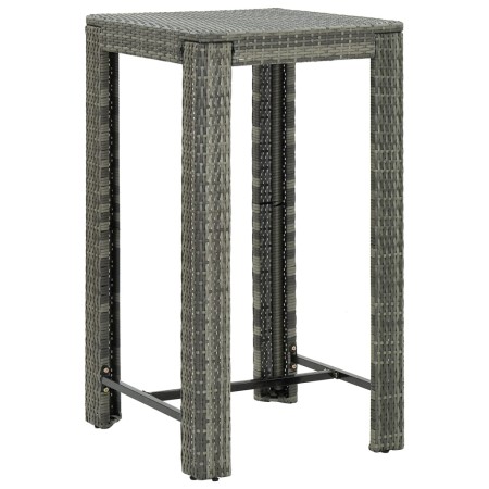 Mesa alta para jardín ratán sintético gris 60,5x60,5x110,5 cm en Mesas de jardín | Comprar online en Foru.es