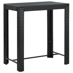 Mesa alta para jardín ratán sintético negro 100x60,5x110,5 cm en Mesas de jardín | Comprar online en Foru.es