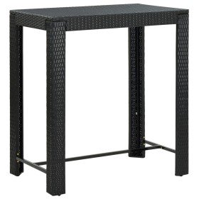 Mesa alta para jardín ratán sintético negro 100x60,5x110,5 cm en Mesas de jardín | Comprar online en Foru.es