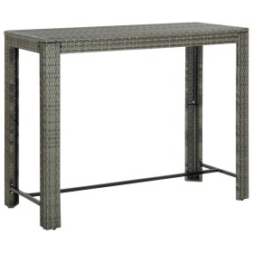 Mesa alta de jardín ratán sintético gris 140,5x60,5x110,5 cm en Mesas de jardín | Comprar online en Foru.es