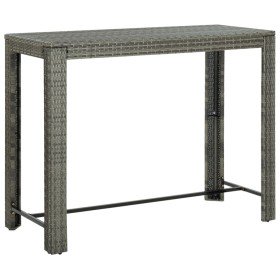 Mesa alta de jardín ratán sintético gris 140,5x60,5x110,5 cm en Mesas de jardín | Comprar online en Foru.es