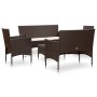 Set muebles de jardín 5 piezas y cojines ratán sintético marrón en Conjuntos de jardín | Comprar online en Foru.es