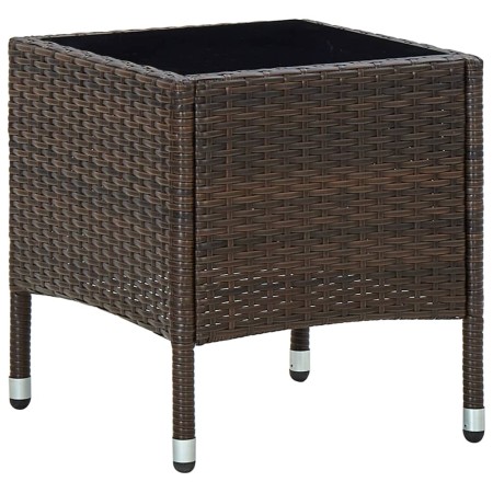 Mesa de jardín ratán sintético marrón 40x40x45 cm en Mesas de jardín | Comprar online en Foru.es