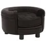 Sofá para perros felpa y cuero sintético marrón 48x48x32 cm de vidaXL, Camas para perros - Ref: Foro24-170958, Precio: 80,66 ...