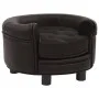 Sofá para perros felpa y cuero sintético marrón 48x48x32 cm de vidaXL, Camas para perros - Ref: Foro24-170958, Precio: 80,66 ...