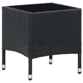Mesa de jardín ratán sintético negro 40x40x45 cm en Mesas de jardín | Comprar online en Foru.es