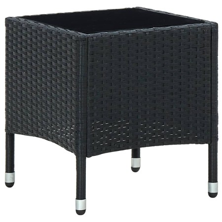 Mesa de jardín ratán sintético negro 40x40x45 cm en Mesas de jardín | Comprar online en Foru.es