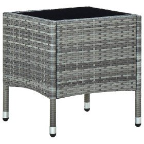 Mesa de jardín ratán sintético gris 40x40x45 cm en Mesas de jardín | Comprar online en Foru.es