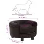 Sofá para perros felpa y cuero sintético marrón 48x48x32 cm de vidaXL, Camas para perros - Ref: Foro24-170958, Precio: 80,66 ...