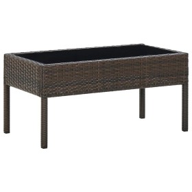 Mesa de jardín ratán sintético marrón 75x40x37 cm en Mesas de jardín | Comprar online en Foru.es