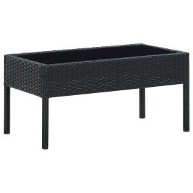 Mesa de jardín ratán sintético negro 75x40x37 cm en Mesas de jardín | Comprar online en Foru.es