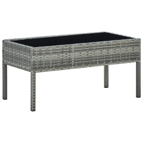 Mesa de jardín ratán sintético gris 75x40x37 cm en Mesas de jardín | Comprar online en Foru.es