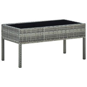 Mesa de jardín ratán sintético gris 75x40x37 cm en Mesas de jardín | Comprar online en Foru.es
