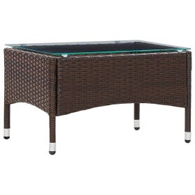 Mesa de centro de ratán sintético marrón 60x40x36 cm en Mesas de jardín | Comprar online en Foru.es