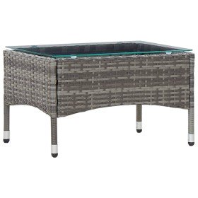 Mesa de centro de ratán sintético gris 60x40x36 cm en Mesas de jardín | Comprar online en Foru.es