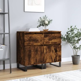 Aparadores 2 uds madera de ingeniería roble ahumado 40x35x70 cm de vidaXL, Aparadores - Ref: Foro24-831175, Precio: 74,48 €, ...