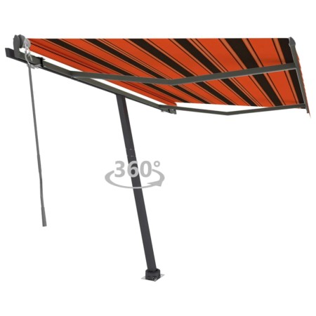 Toldo de pie automático naranja y marrón 350x250 cm en Toldos | Comprar online en Foru.es