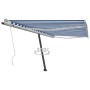 Toldo de pie retráctil manual azul y blanco 400x300 cm en Toldos | Comprar online en Foru.es