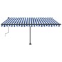 Toldo de pie retráctil manual azul y blanco 400x300 cm en Toldos | Comprar online en Foru.es