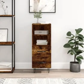 Aparador madera de ingeniería roble ahumado 34,5x34x90 cm de vidaXL, Aparadores - Ref: Foro24-828665, Precio: 50,31 €, Descue...