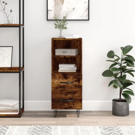 Aparador madera de ingeniería roble ahumado 34,5x34x90 cm de vidaXL, Aparadores - Ref: Foro24-828665, Precio: 50,81 €, Descue...