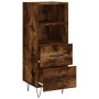 Aparador madera de ingeniería roble ahumado 34,5x34x90 cm de vidaXL, Aparadores - Ref: Foro24-828665, Precio: 50,81 €, Descue...