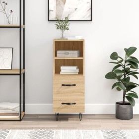 Aparador madera contrachapada color roble Sonoma 34,5x34x90 cm de vidaXL, Aparadores - Ref: Foro24-828663, Precio: 50,72 €, D...