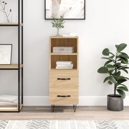 Aparador madera contrachapada color roble Sonoma 34,5x34x90 cm de vidaXL, Aparadores - Ref: Foro24-828663, Precio: 50,72 €, D...