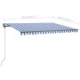 Toldo de pie retráctil manual azul y blanco 400x300 cm en Toldos | Comprar online en Foru.es