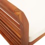 Banco de jardín 3 plazas con cojín madera maciza acacia 150 cm en Bancos de jardín | Comprar online en Foru.es