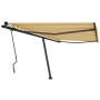 Toldo de pie retráctil manual amarillo y blanco 400x300 cm en Toldos | Comprar online en Foru.es