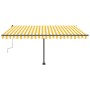 Toldo de pie retráctil manual amarillo y blanco 400x300 cm en Toldos | Comprar online en Foru.es