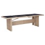 Set comedor de jardín 9 piezas y cojines ratán sintético beige en Conjuntos de jardín | Comprar online en Foru.es