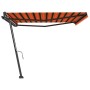 Toldo de pie retráctil manual naranja y marrón 400x300 cm en Toldos | Comprar online en Foru.es