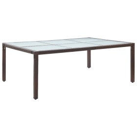 Mesa de comedor de jardín marrón 200x150x74 cm ratán sintético en Mesas de jardín | Comprar online en Foru.es
