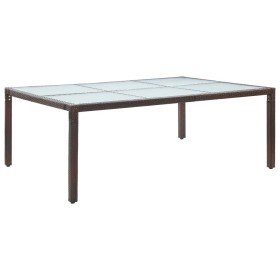 Mesa de comedor de jardín marrón 200x150x74 cm ratán sintético en Mesas de jardín | Comprar online en Foru.es