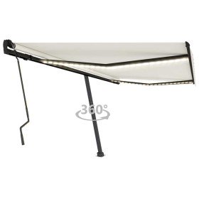 Toldo manual retráctil con LED crema 400x300 cm en Toldos | Comprar online en Foru.es