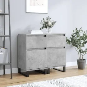 Aparadores 2 uds madera de ingeniería gris hormigón 40x35x70 cm de vidaXL, Aparadores - Ref: Foro24-831173, Precio: 73,85 €, ...
