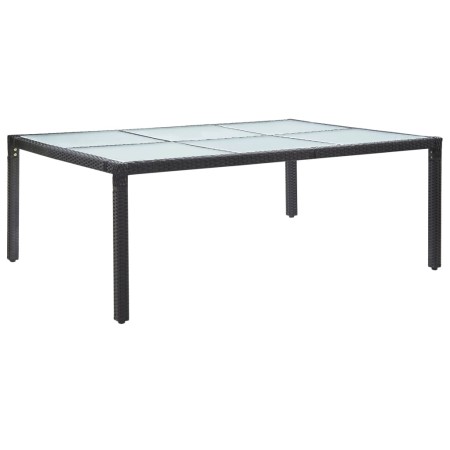 Mesa de comedor de jardín negro 200x150x74 cm ratán sintético en Mesas de jardín | Comprar online en Foru.es
